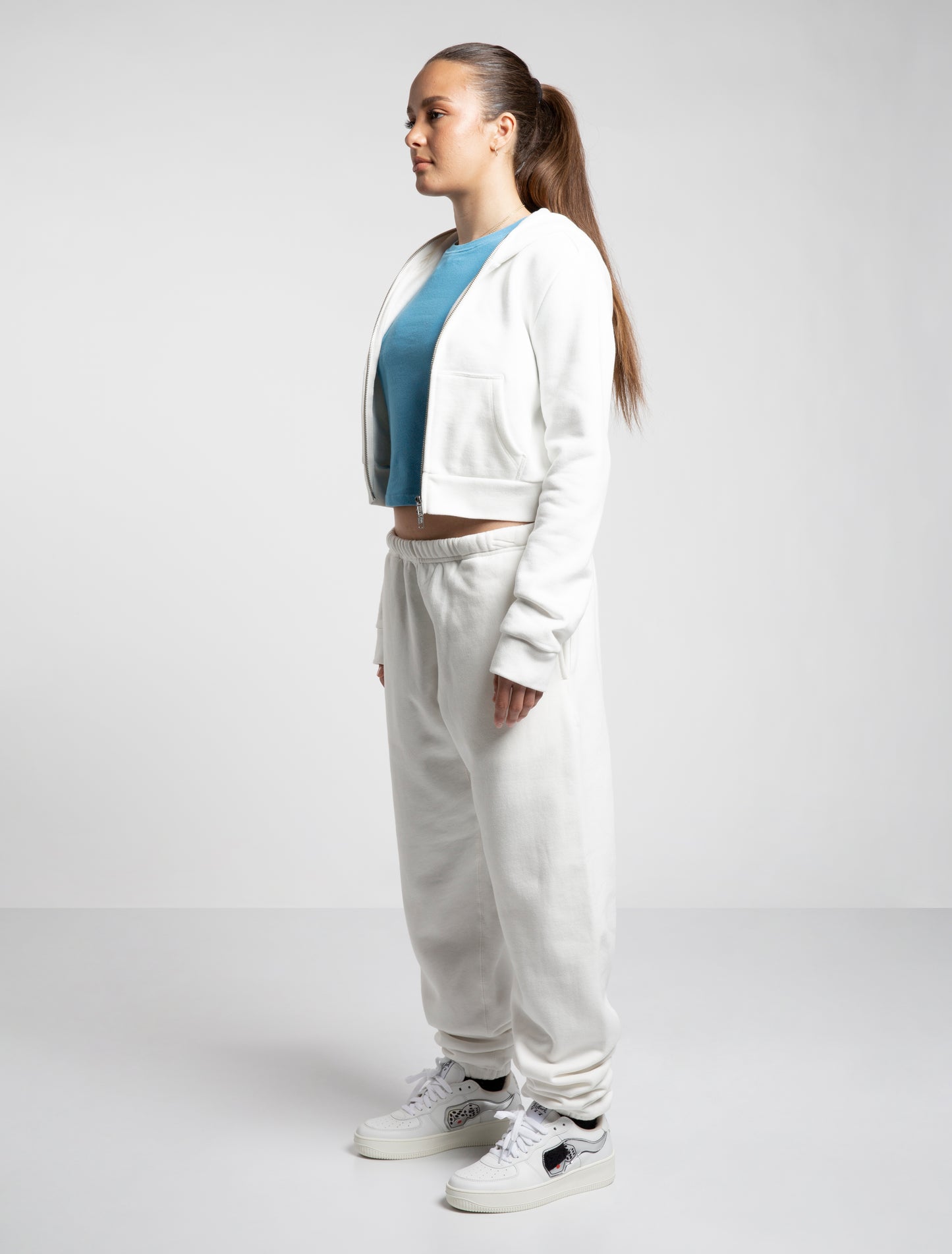 Ready To Dye Cropped Full Zip Body Bag Hoodie