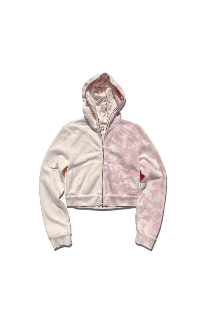 Cropped Full Zip Body Bag Hoodie - Tie Dye Drop