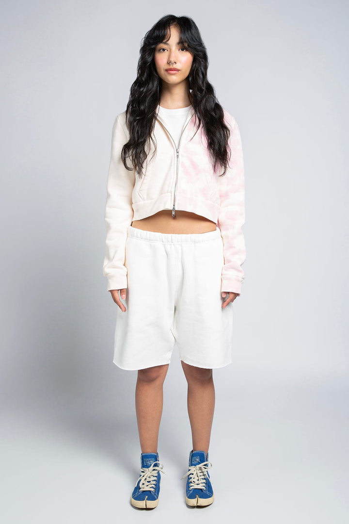 Cropped Full Zip Body Bag Hoodie - Tie Dye Drop