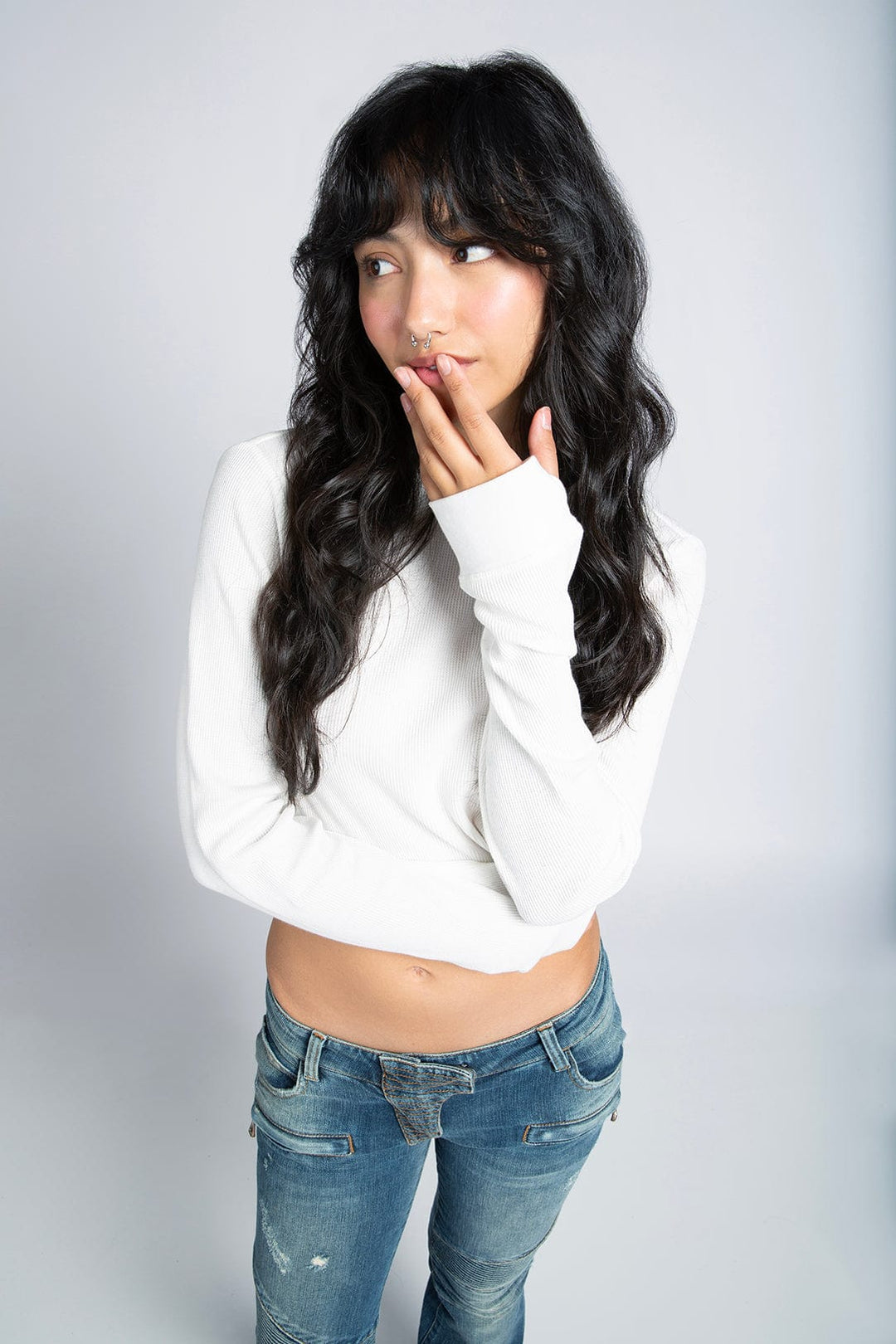 Ready To Dye Cropped Thermal Longsleeve Tee