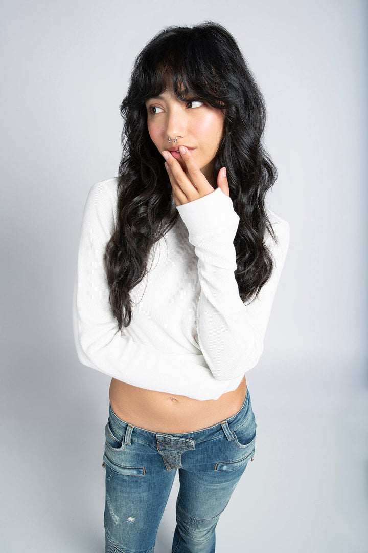 Cropped Thermal Longsleeve Tee