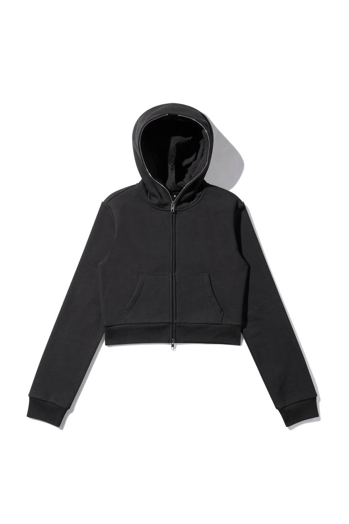 Cropped Full Zip Body Bag Hoodie