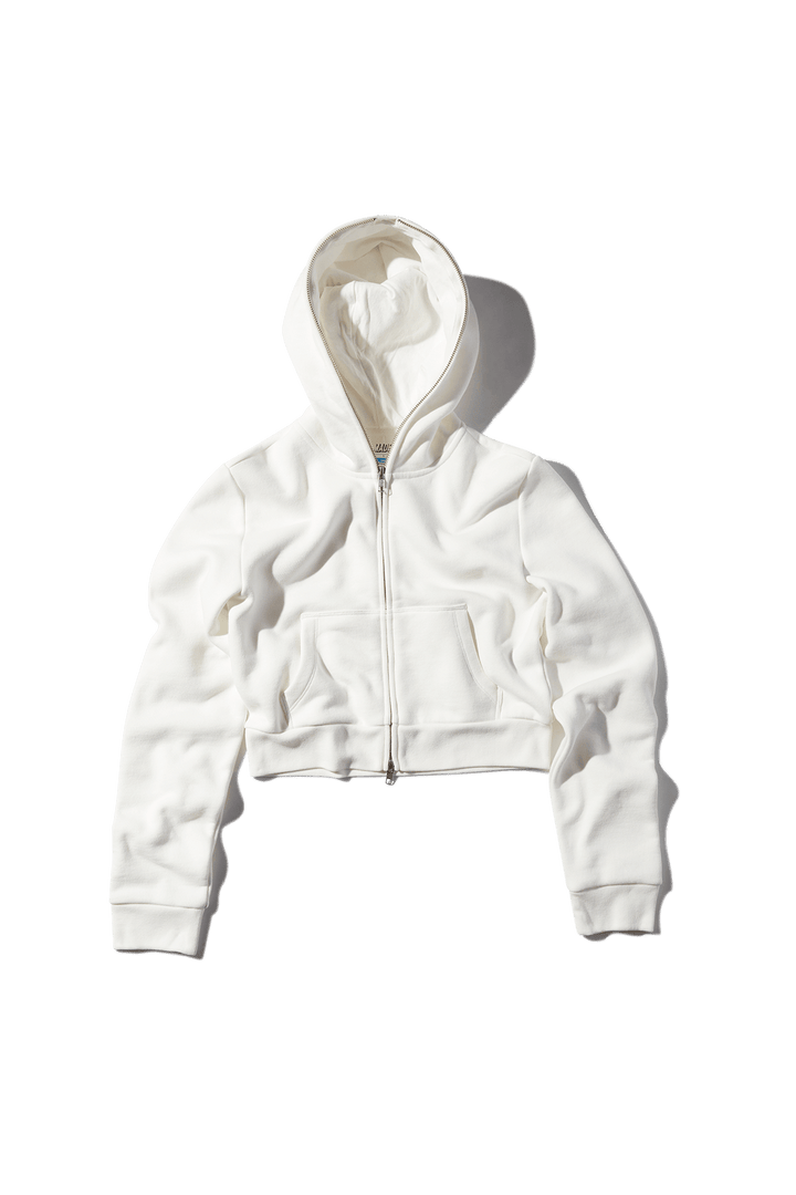 Ready To Dye Cropped Full Zip Body Bag Hoodie