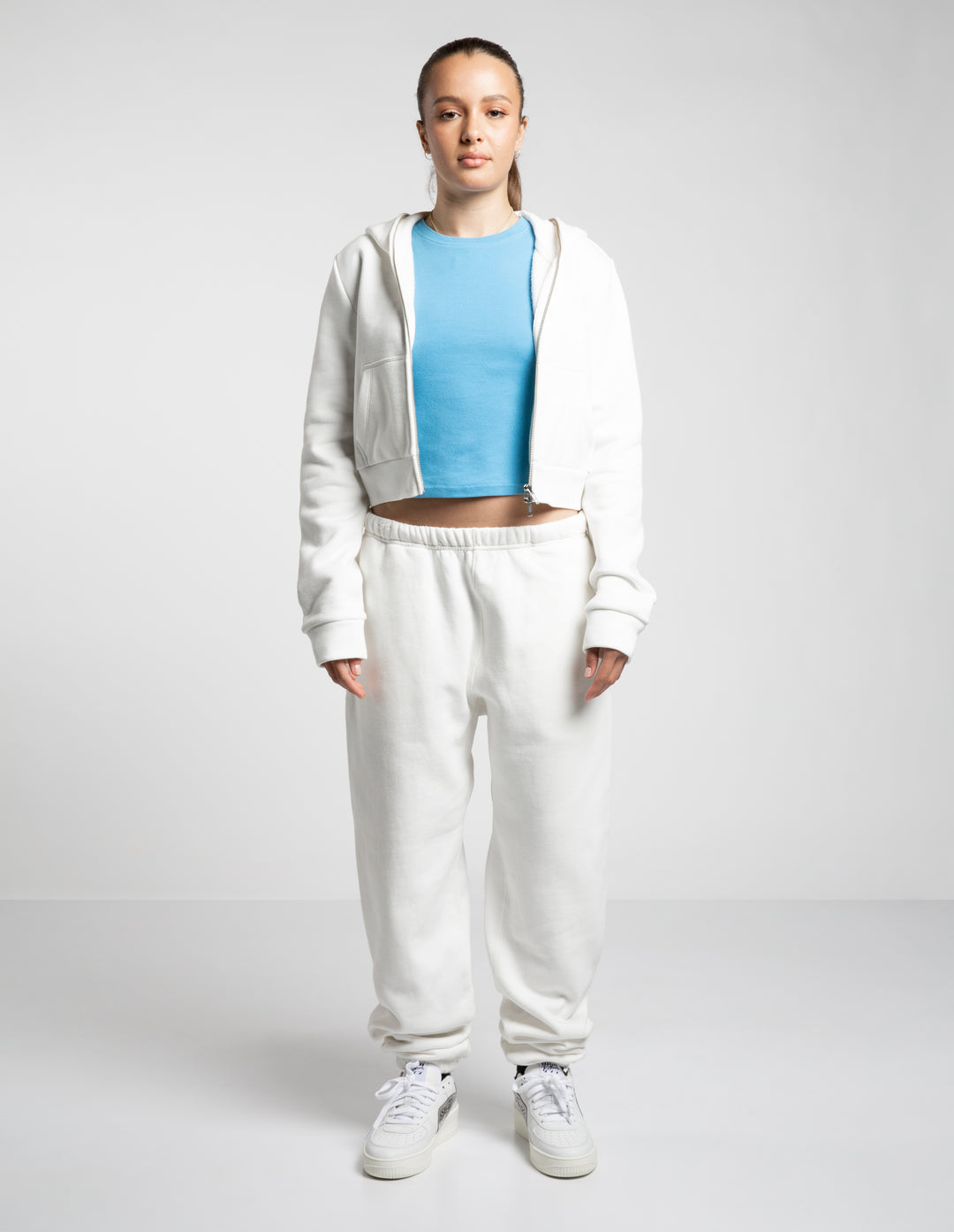 Ready To Dye Cropped Full Zip Body Bag Hoodie