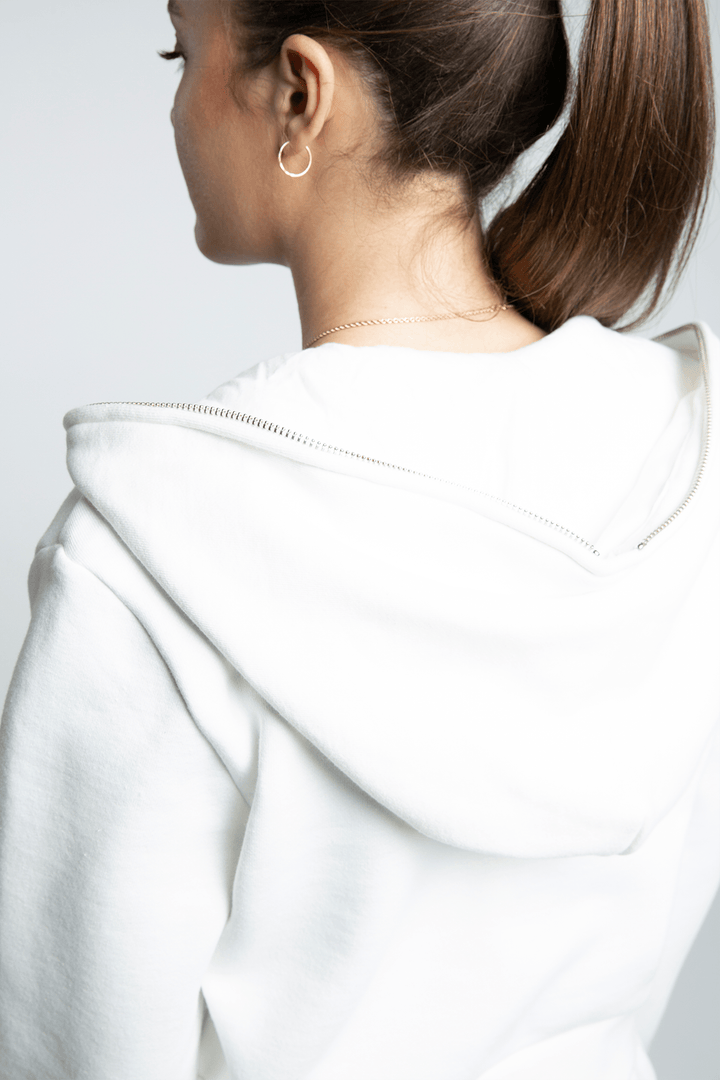 Ready To Dye Cropped Full Zip Body Bag Hoodie